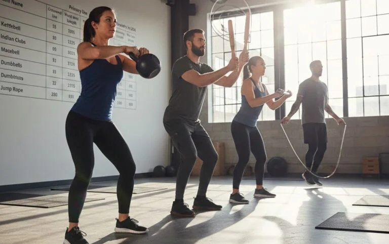 Fitness Items for Swinging Crossword Clue