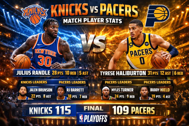 Knicks vs Pacers Match Player Stats