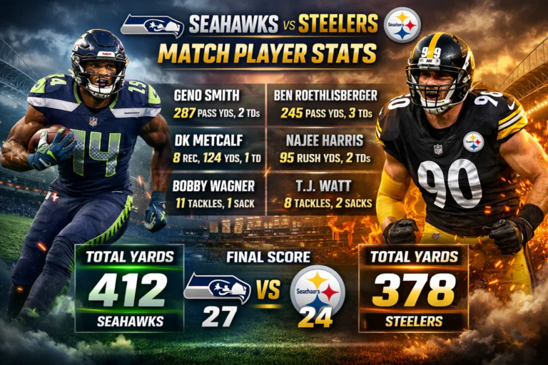 Seahawks vs Pittsburgh Steelers Match Player Stats