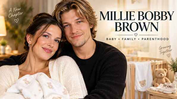 Millie Bobby Brown baby and family feature image showing a warm parenthood scene