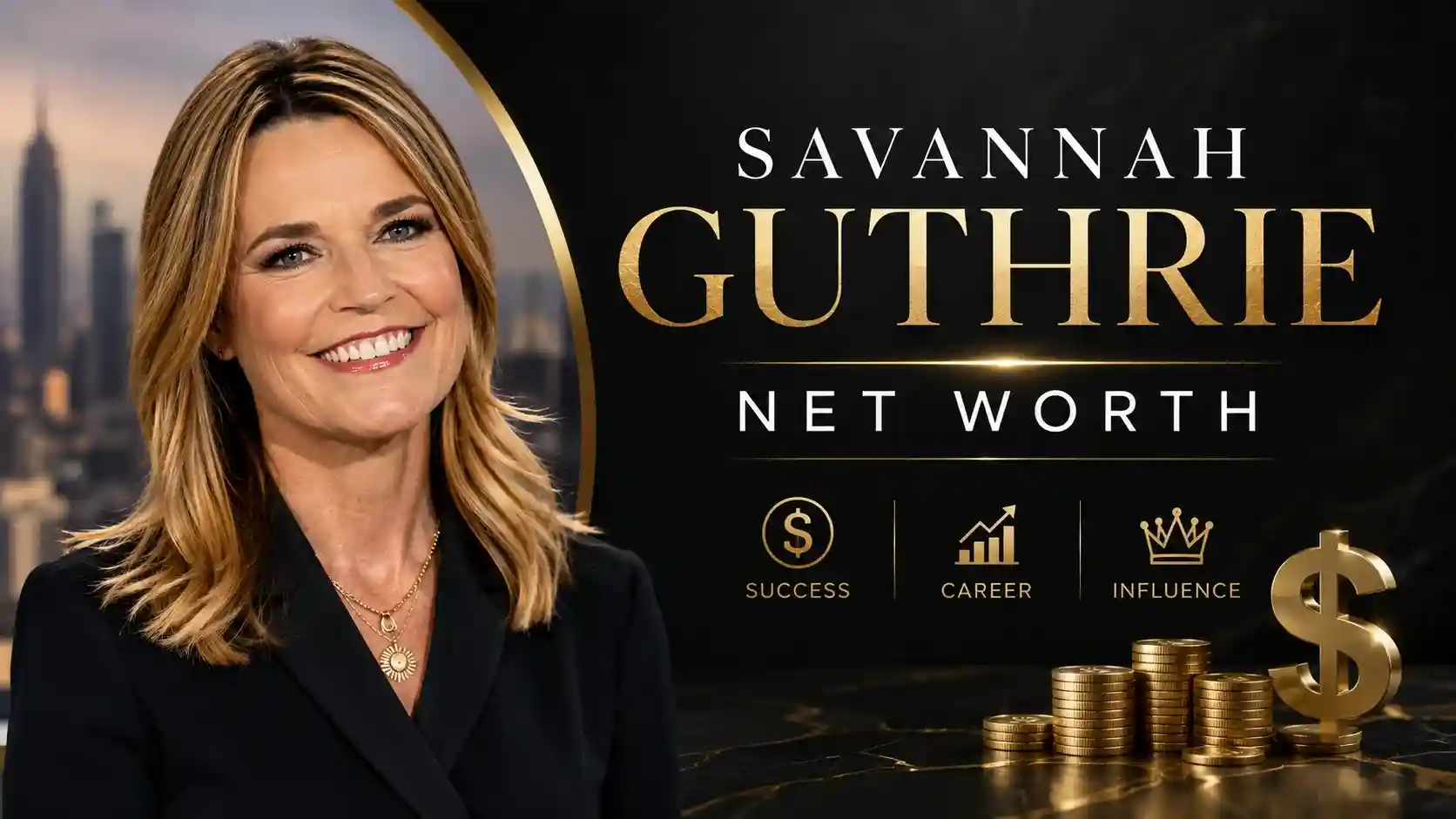 Savannah Guthrie net worth 2025 breakdown with career and earnings graphic